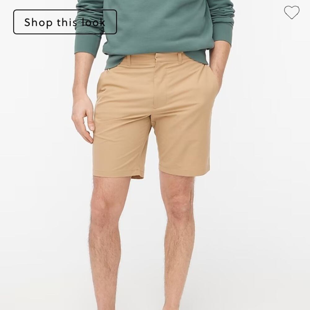 J. Crew Factory Men's 9” Tech Short in Dark Khaki - Size 36
